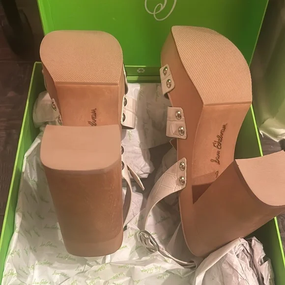 Sam Edelman Rosalind Platform Block Heel Sandal size 7, color:Modern Ivory - Picture 6 of 7